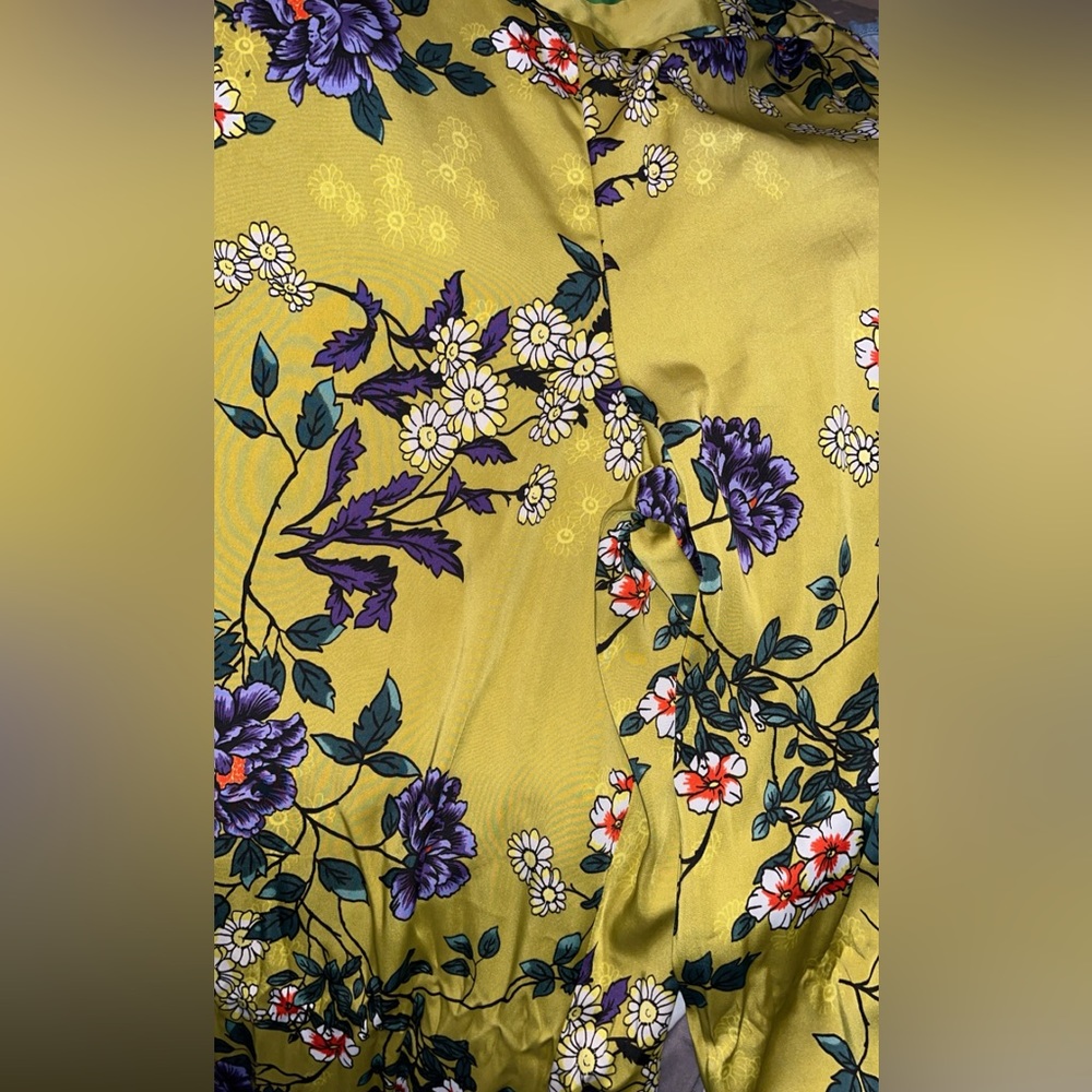 Beautiful Chartreuse wide leg floral print pants